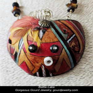 Red Dazzle Mask Gourd Shard Necklace