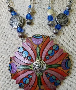 Tulip  Mandala Gourd Shard Necklace Set