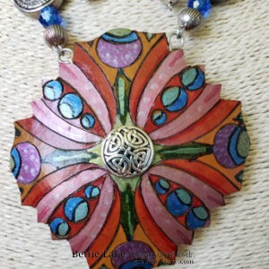 Tulip  Mandala Gourd Shard Necklace Set