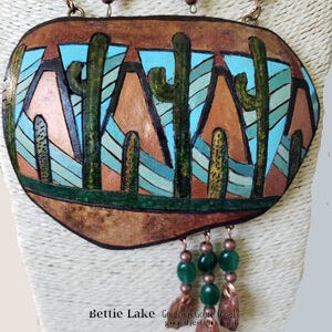 Saguaro Desert Morning Gourd Shard Necklace