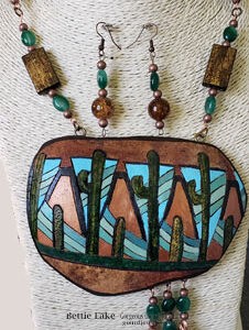 Saguaro Desert Morning Gourd Shard Necklace