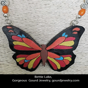 Small Black and Orange Butterfly Gourd Necklace Set