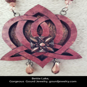 Copper Cactus Flower Gourd Shard Necklace Set