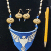 White Thunderbird Gourd Shard Necklace Set - Image 5