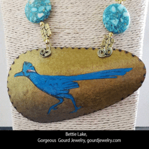 Blue Roadrunner Gourd Shard Necklace Set