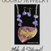 Gold Bird on Purple Gourd Shard Necklace Set - Image 4