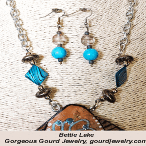 Dancing Kokopelli Gourd Shard Necklace Set