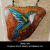 Blue-Green Hummer Gourd Shard Necklace Set - Image 2