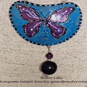 Violet Butterfly Gourd Shard Necklace Set