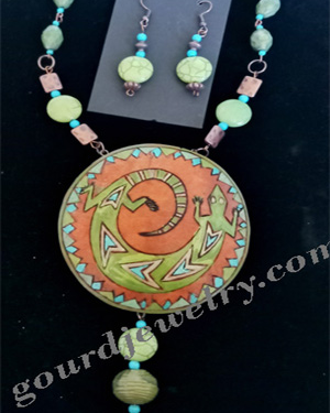 Arizona Lizard Gourd Shard Necklace Set