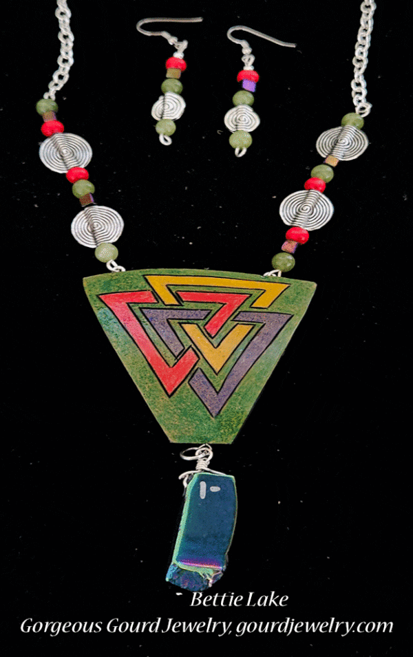 Circles and Triangles Gourd Shard Necklace Set - Image 6