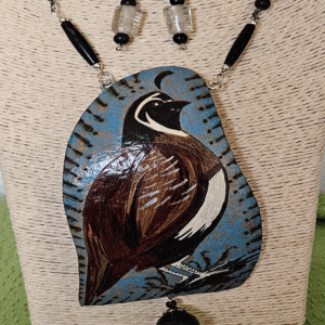 “Gambel’s Quail” Gourd Shard Necklace Set