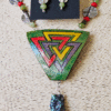 Circles and Triangles Gourd Shard Necklace Set