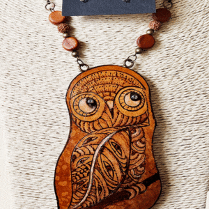 Tangled Owl Gourd Shard Necklace Set