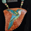 Blue-Green Hummer Gourd Shard Necklace Set - Image 4