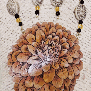 Yellow Dahlia Gourd Shard Necklace Set