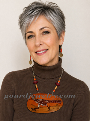 Wild Roadrunner Gourd Shard Necklace Set