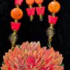 Red Butterfly Flower Gourd Shard Necklace Set - Image 6
