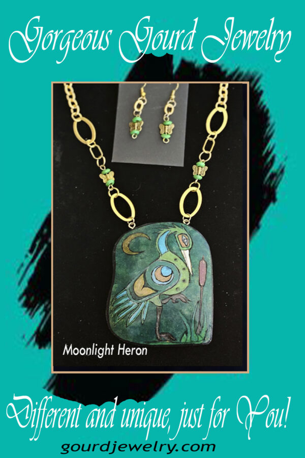 Moonlight Heron, Gourd Shard Necklace Set - Image 5