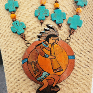 The Call of the Kokopelli Flute, Gourd Shard Necklace Set