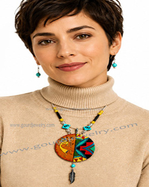 Kokopelli Impressions Gourd Shard Necklace Set