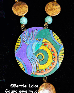 Summer Hummingbird Gourd Shard Necklace Set