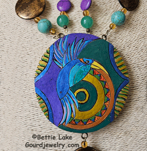 Summer Hummingbird Gourd Shard Necklace Set