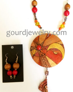 Fire Dance Gourd Shard Necklace Set