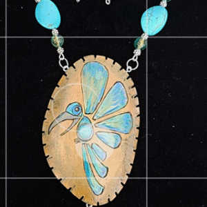 Turquoise Bird Gourd Shard Necklace Set
