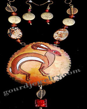 Desert Jack Rabbit Gourd Shard Necklace Set