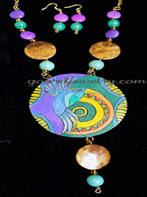 Summer Hummingbird Gourd Shard Necklace Set - Image 2