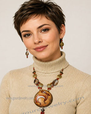 Desert Jack Rabbit Gourd Shard Necklace Set