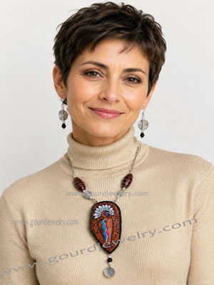 Hopi Warrior Gourd Shard Necklace Set