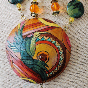 Tropical Hummingbird Gourd Shard Necklace Set
