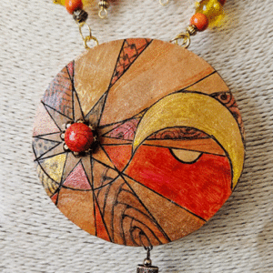 Fire Dance Gourd Shard Necklace Set