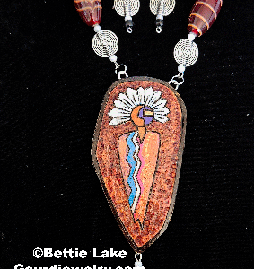 Hopi Warrior Gourd Shard Necklace Set