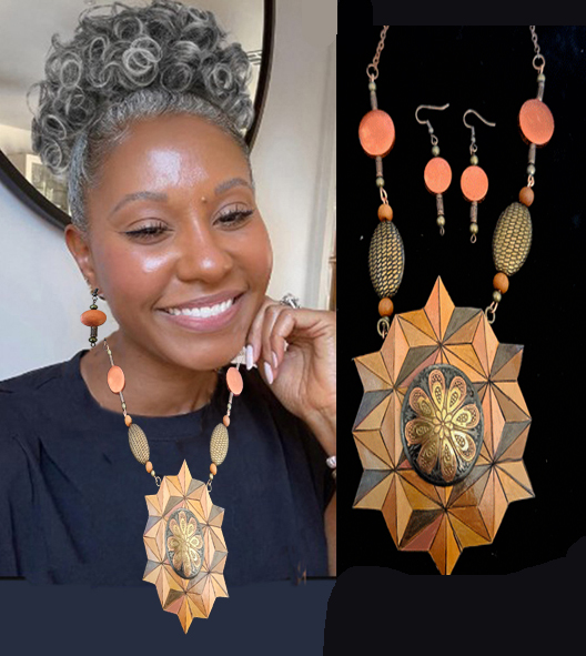 Copper Elegance Gourd Shard Necklace Set - Image 3