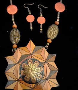 Copper Elegance Gourd Shard Necklace Set