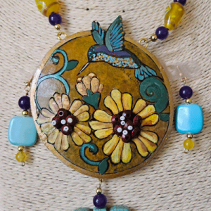 Blue Hummer with Yellow Flowers