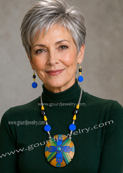 Regal Blue Gourd Shard Necklace Set - Image 6