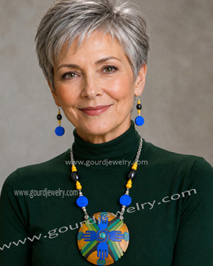Regal Blue Gourd Shard Necklace Set