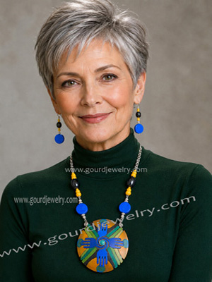 Regal Blue Gourd Shard Necklace Set