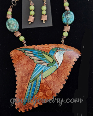 Desert Hummingbird Gourd Shard Necklace Set
