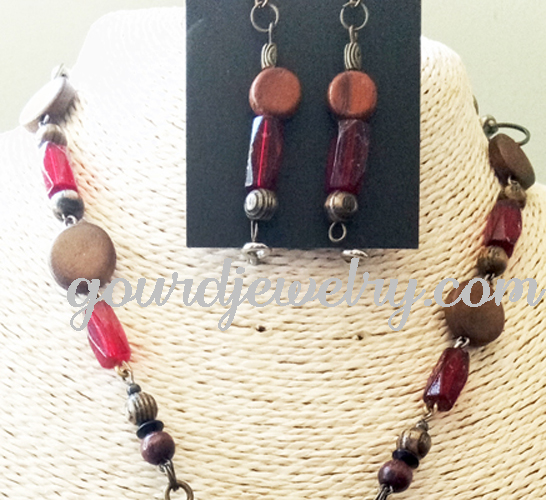 Celtic Owl Gourd Shard Necklace Set - Image 5