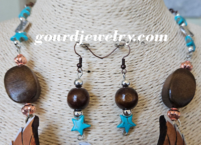 Phoenix Bird Gourd Shard Necklace Set - Image 4