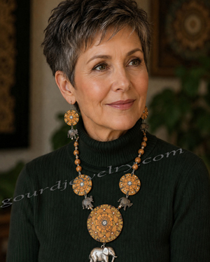 Elephant Dream Gourd Shard Necklace Set