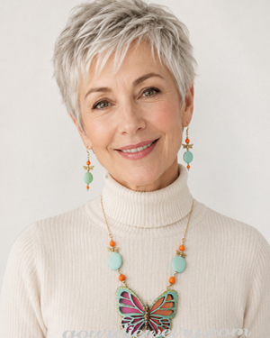 Glowing Charm Butterfly Gourd Shard Necklace Set 