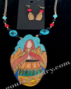 Indian Maiden Gourd Shard Necklace