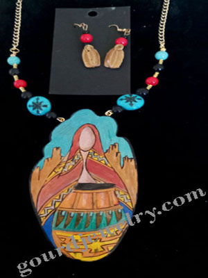 Indian Maiden Gourd Shard Necklace - Image 2