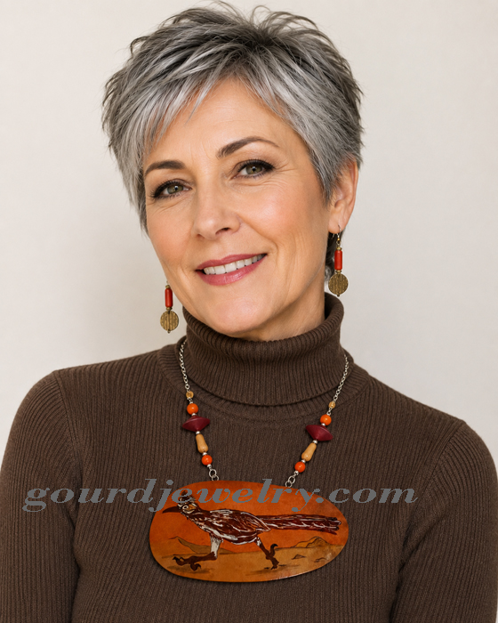 Wide Road Runner Gourd Shard Necklace Set - Image 6